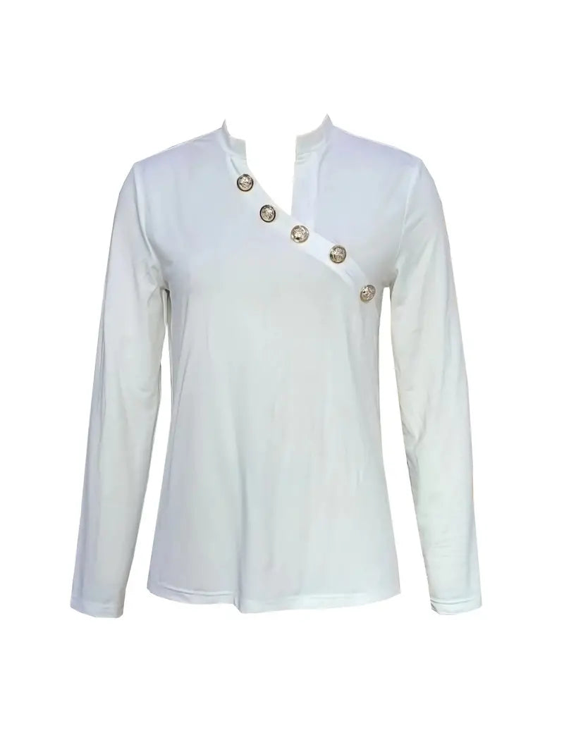 Bluse mit asymmetrischen Knöpfen