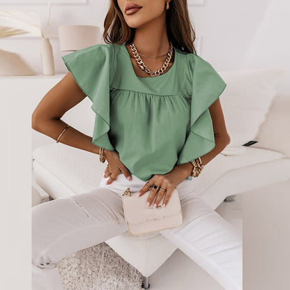Bluse mit Flügelärmeln und Raffung – Ashley
